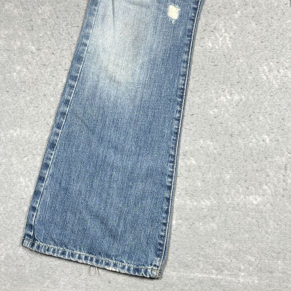 VTG Abercrombie & Fitch Jeans Womens 2S Blue Bootcut Destroyed Medium Wash Denim - Picture 2 of 14